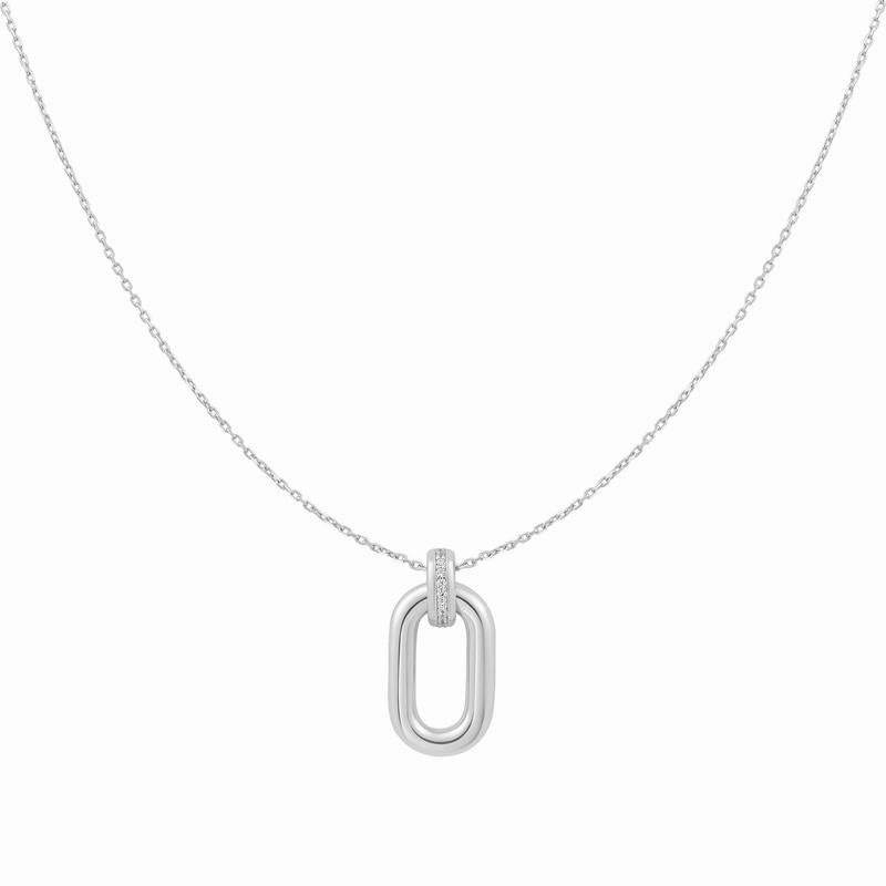 Ania Haie Silver Oval Hoop Pendant Necklace
