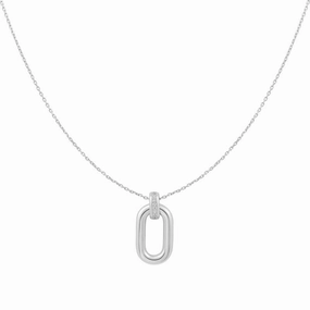 Ania Haie Silver Oval Hoop Pendant Necklace