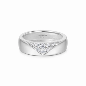 Ania Haie Silver Pav Cubic Zirconia Bold Statement Ring