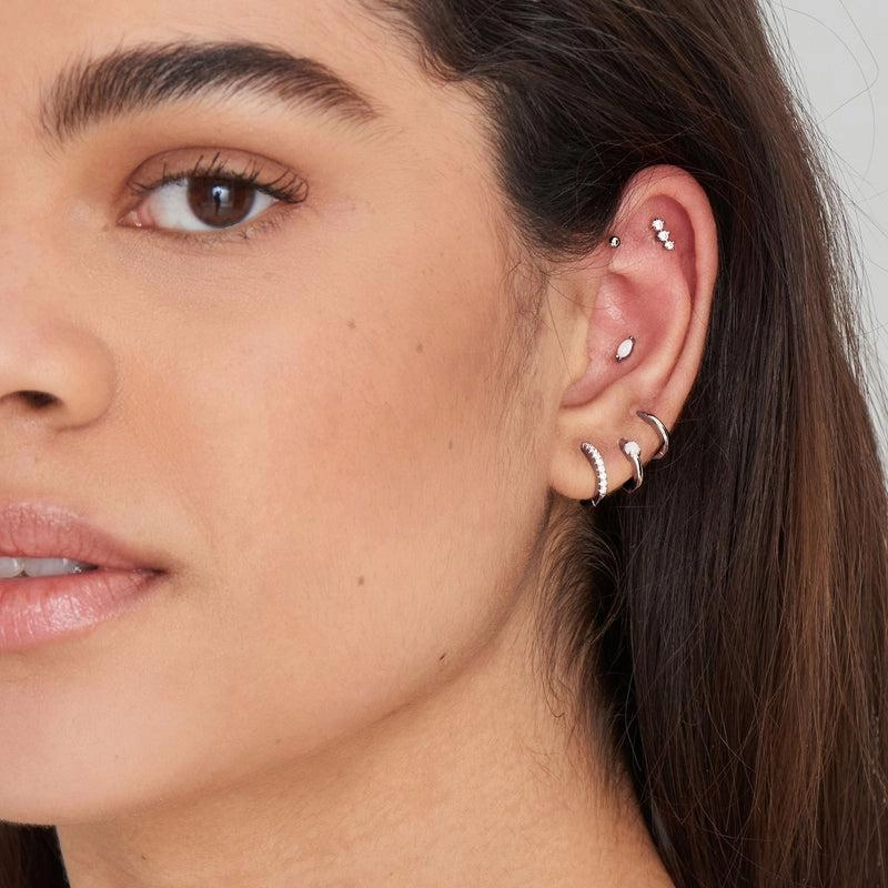 Ania Haie Silver Smooth Huggie Hoop Earrings