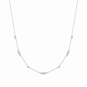 Ania Haie Silver Sparkling Bezel Cubic Zirconia Station Necklace