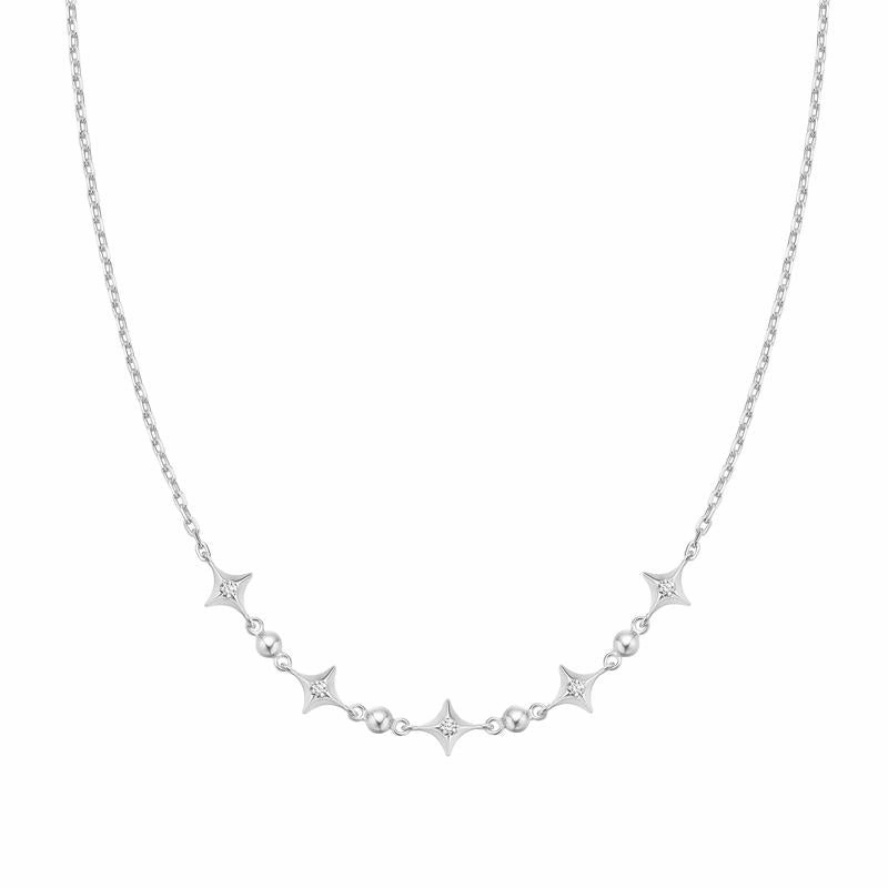 Ania Haie Silver Sparkling Star Station Necklace