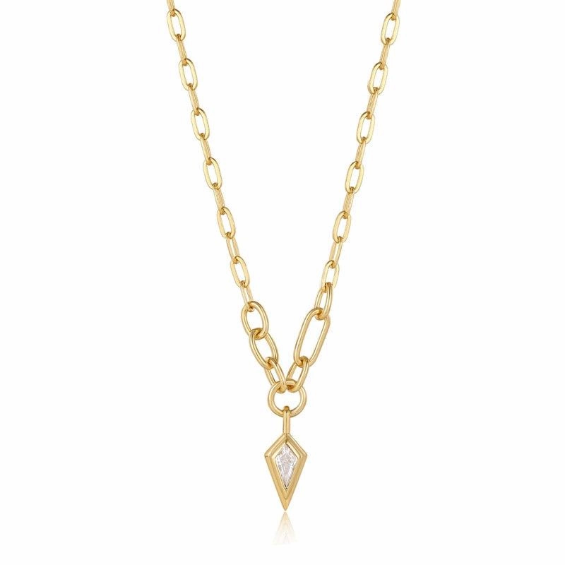 Ania Haie Sparkle Drop Pendant Chunky Chain Necklace