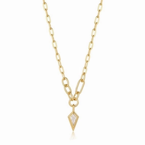 Ania Haie Sparkle Drop Pendant Chunky Chain Necklace