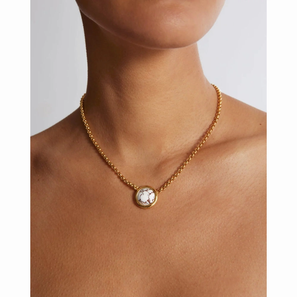 Anna Beck Medium White Buffalo Turquoise Pendant Necklace