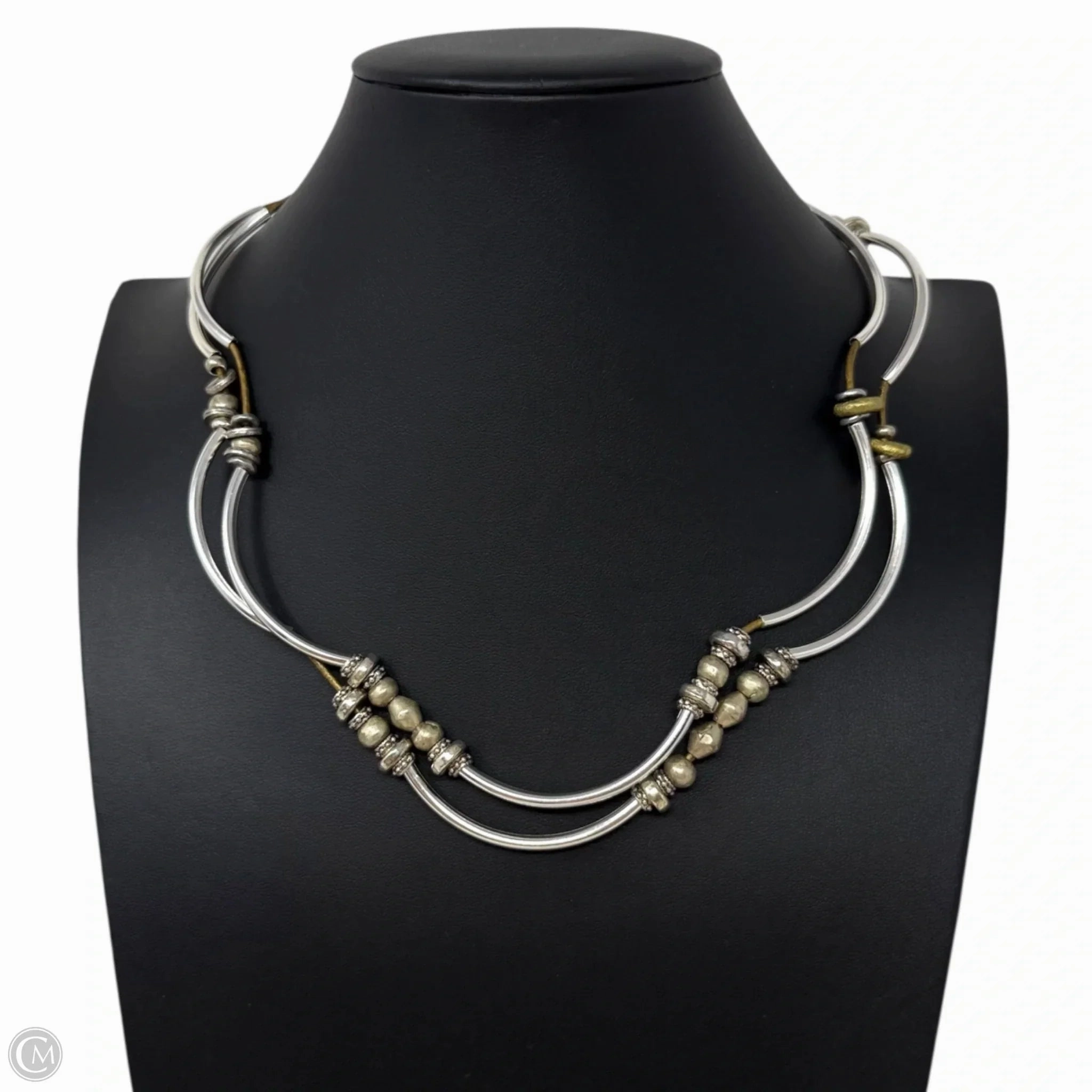 Bella Metallic Bronze Leather Wrap Bracelet/Necklace with Silver & Mixed Metal Beads By Lizzy James