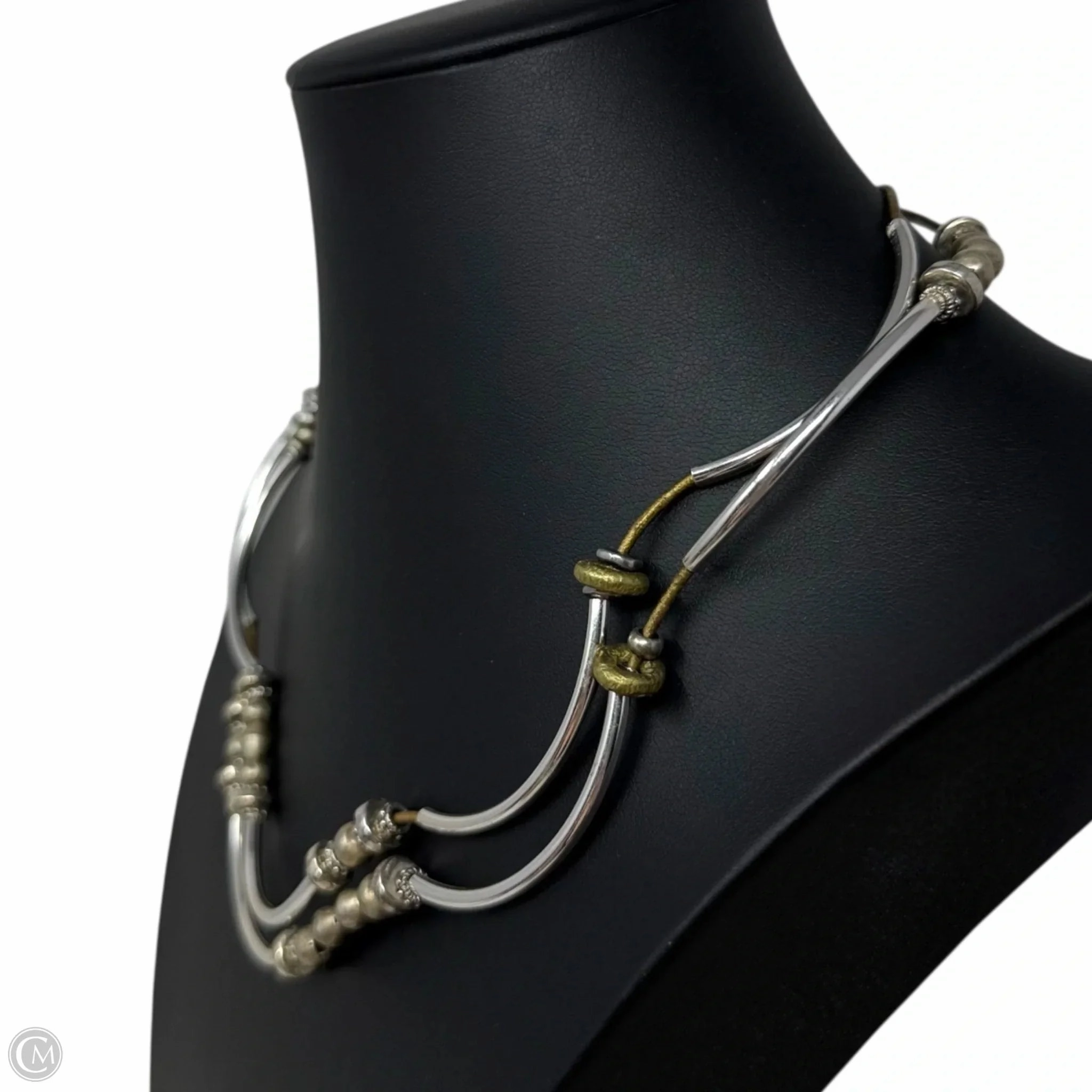 Bella Metallic Bronze Leather Wrap Bracelet/Necklace with Silver & Mixed Metal Beads By Lizzy James