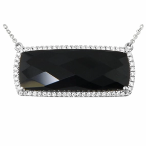 Bellarri 14k Onyx and Diamond Pendant Necklace