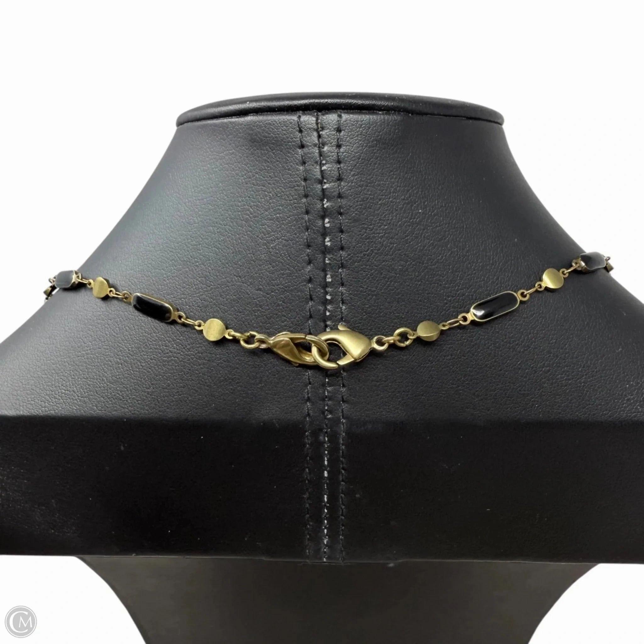 Black & Gold Tone Bar Link Necklace