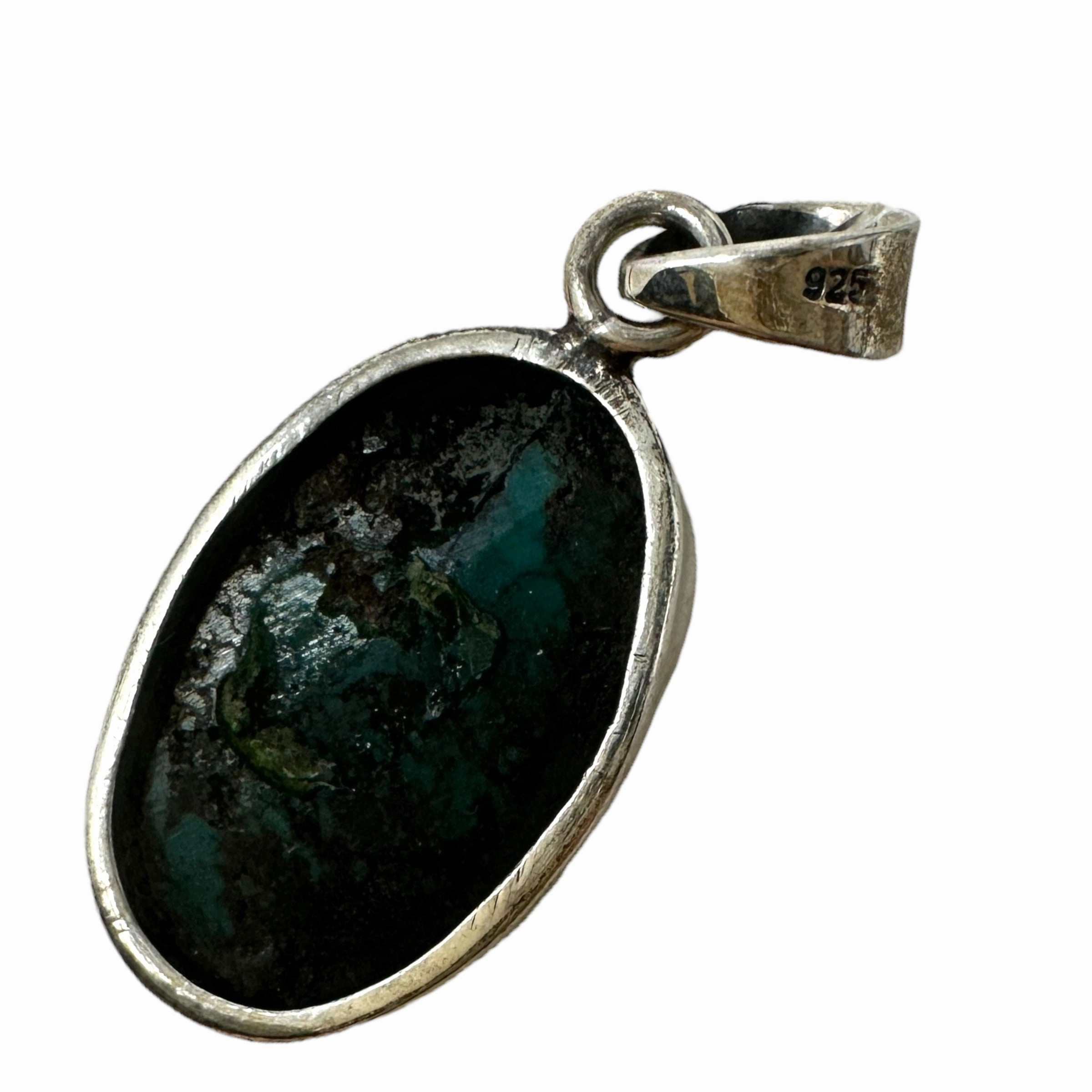 Chrysocolla & Sterling Silver Pendant Unknown Brand