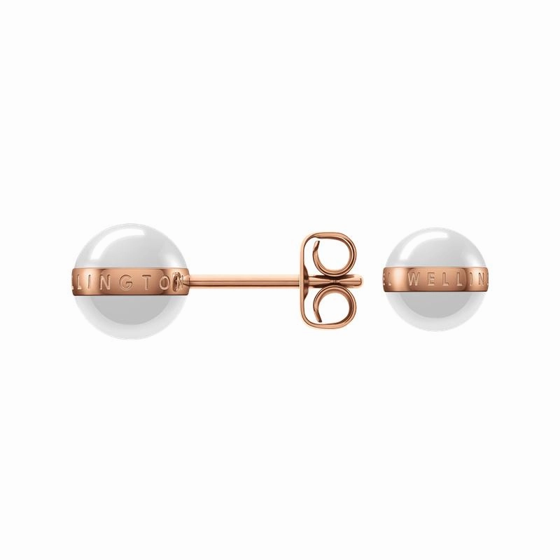 Daniel Wellington Aspiration Earrings Rose Gold White