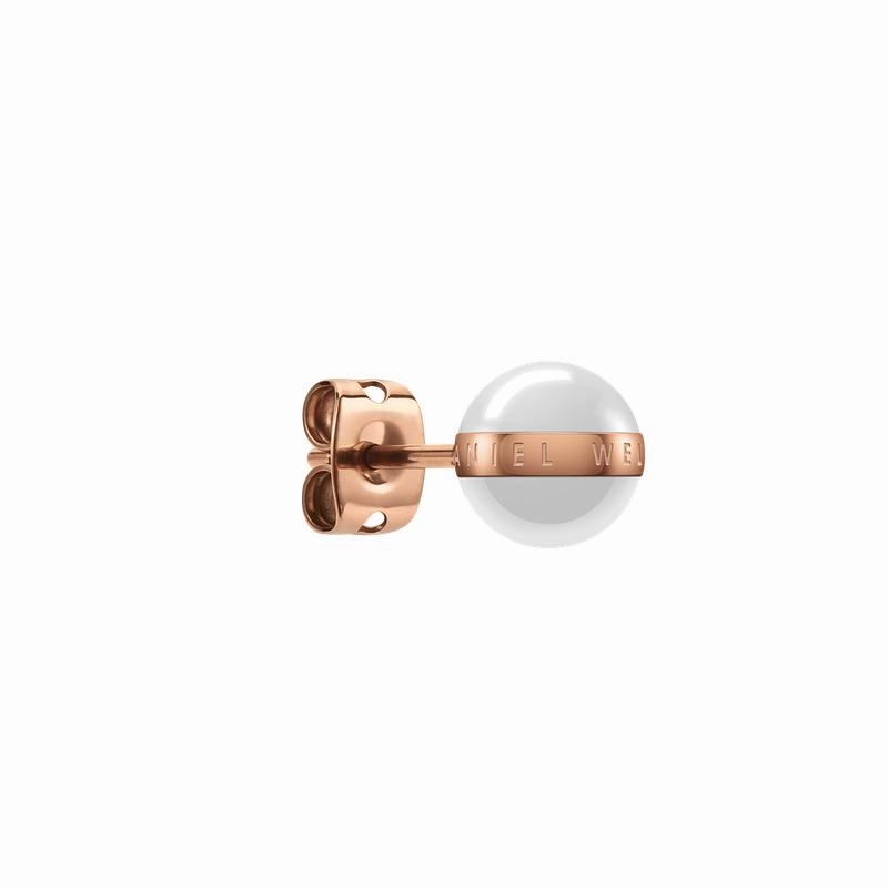 Daniel Wellington Aspiration Earrings Rose Gold White