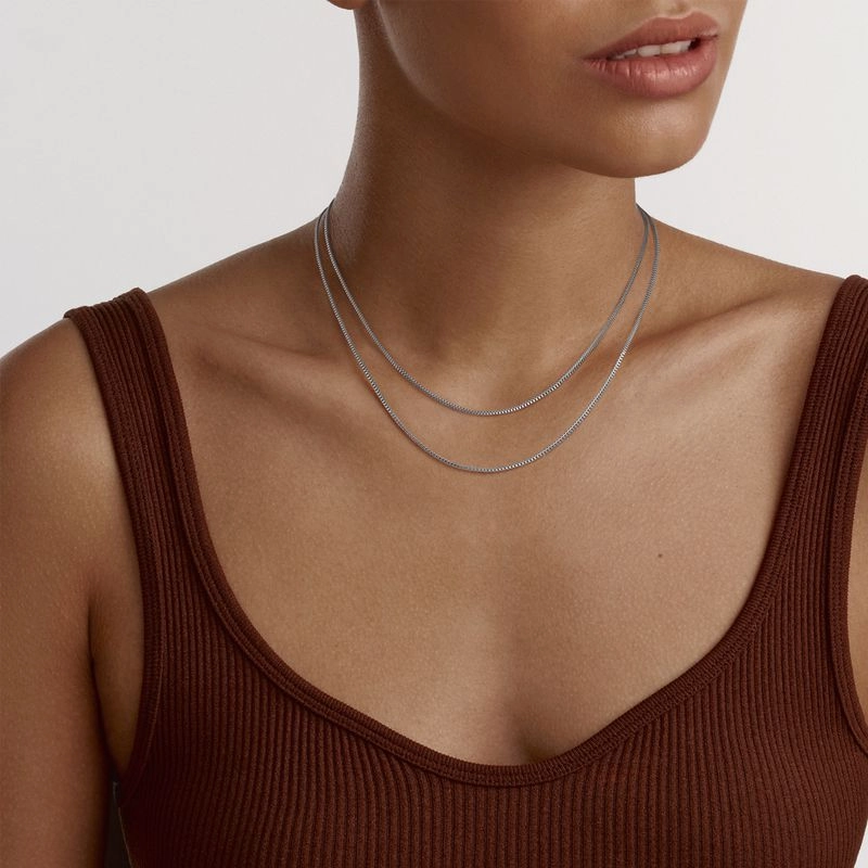 Daniel Wellington Elan Box Chain Necklace Silver