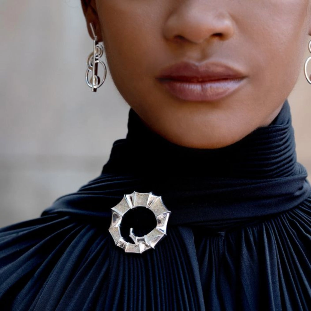 Dune Jewelry The BREEDLOVE Sterling Silver Necklace & Brooch by Dy'amond Breedlove
