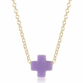 enewton egirl 14" Necklace Gold - Signature Cross Purple