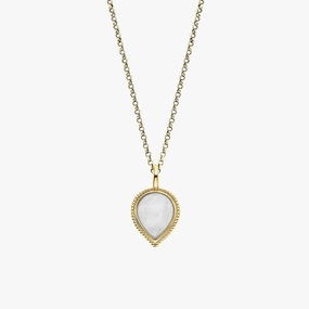 Engelsrufer Silver Pure Moondrop Gold Plated With Moonstone Chain With Pendant