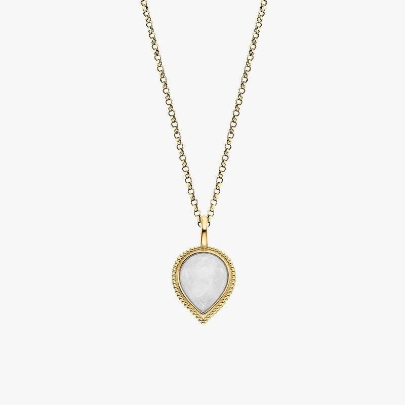 Engelsrufer Silver Pure Moondrop Gold Plated With Moonstone Chain With Pendant