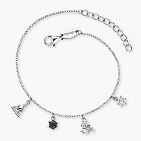 Engelsrufer Ying Yang Dangle Bracelet Silver with Cubic Zirconia