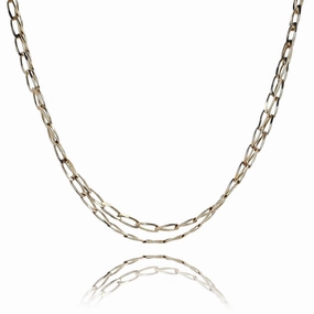 Estate 14 Karat Yellow Gold Small Oval Link Chain Necklace