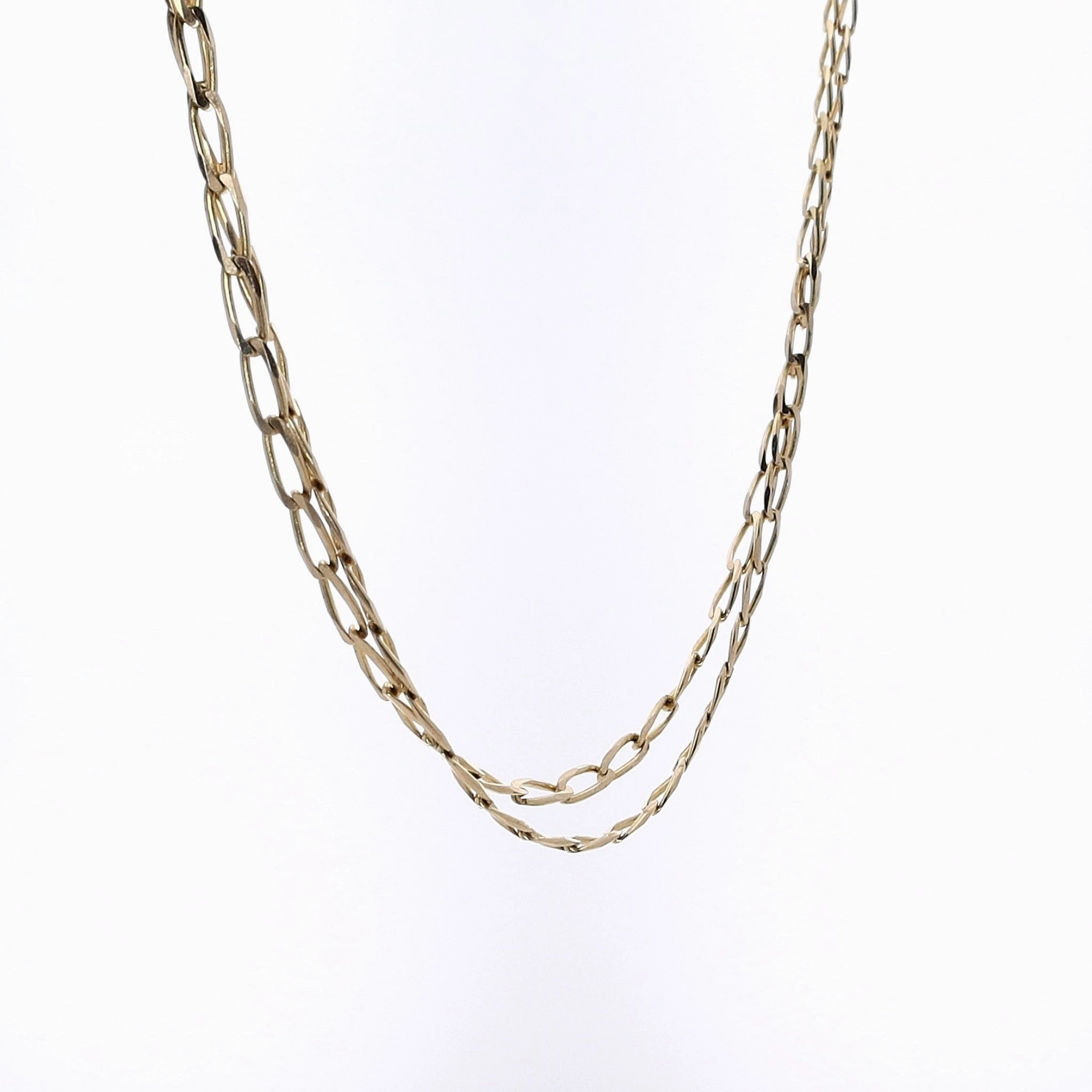 Estate 14 Karat Yellow Gold Small Oval Link Chain Necklace