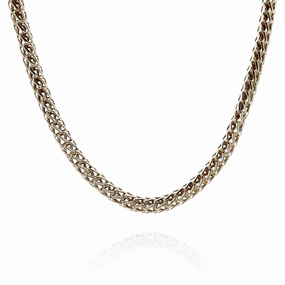 Estate 14k Yellow Gold 15.5" Rounded Pierced Mesh Design Necklace