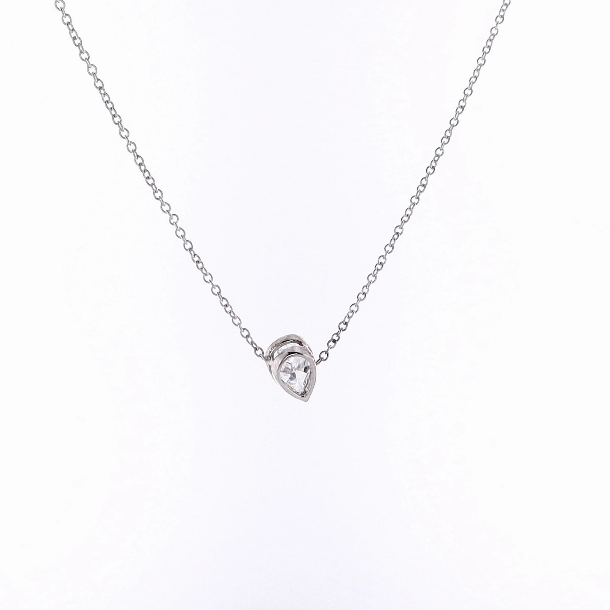 Estate Tacori 14 Karat White Gold Bloom Diamond Pendant Necklace