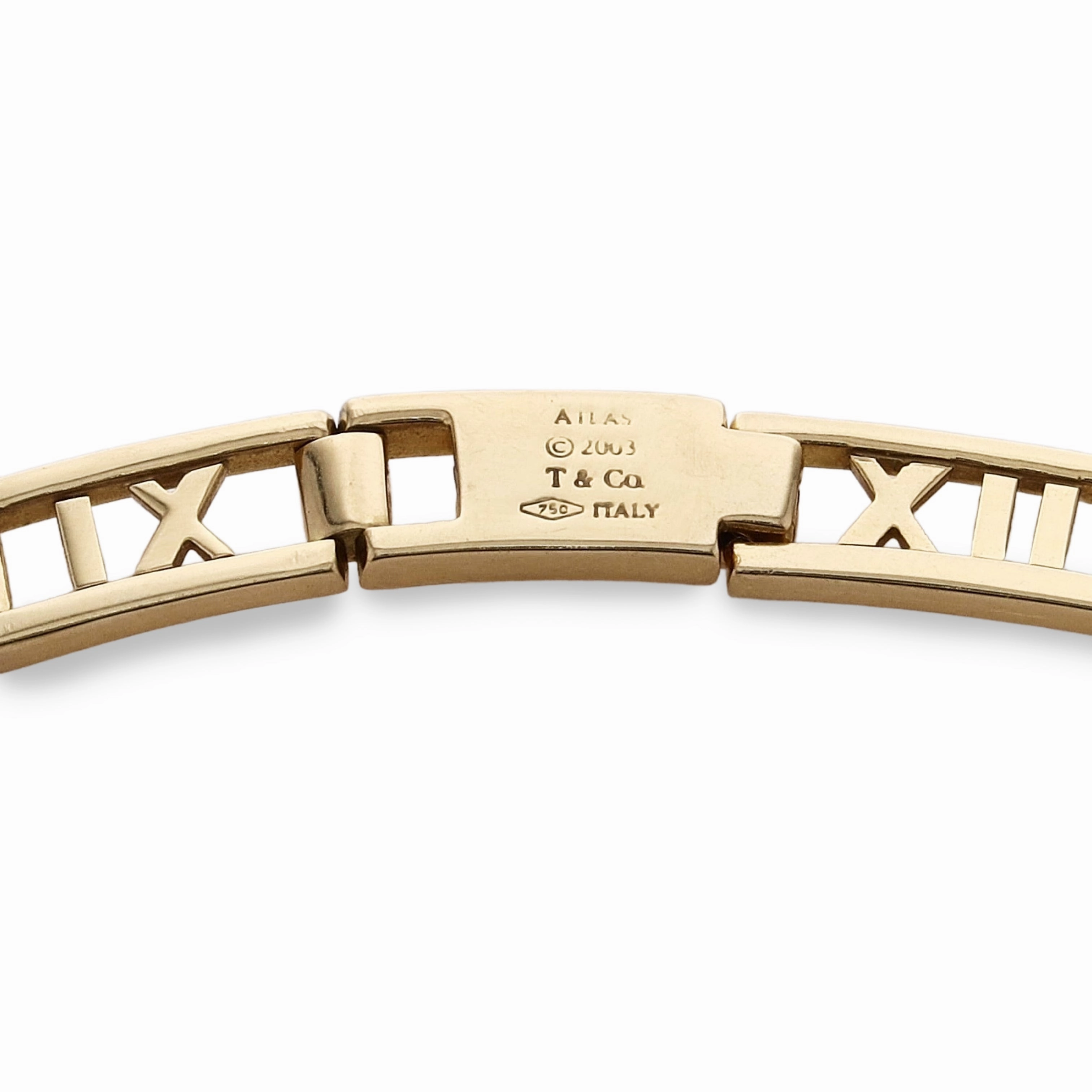 Estate Tiffany & Co 18k Yellow Gold Roman Numerals Atlas Collection Collar