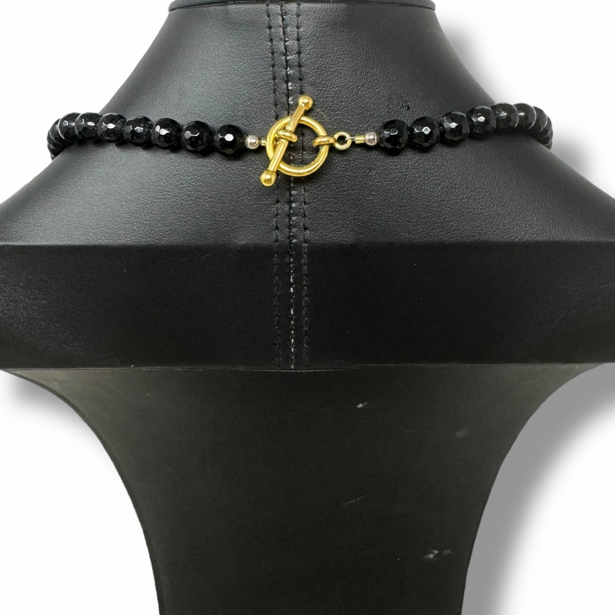 Faceted Bead Leaf Pendant Long Necklace By Unbranded