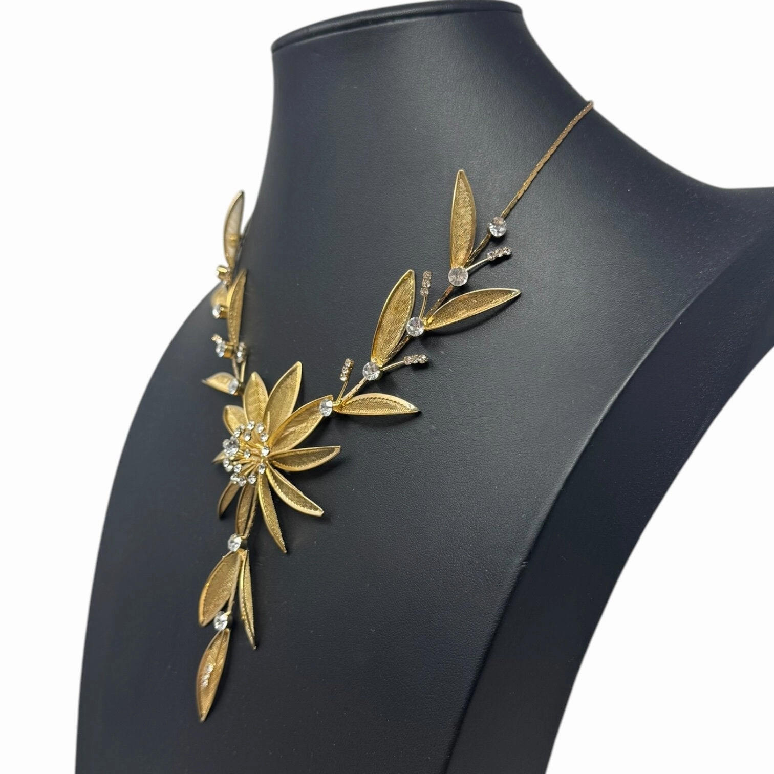 Floral Necklace Gold By Rosemarie Collections