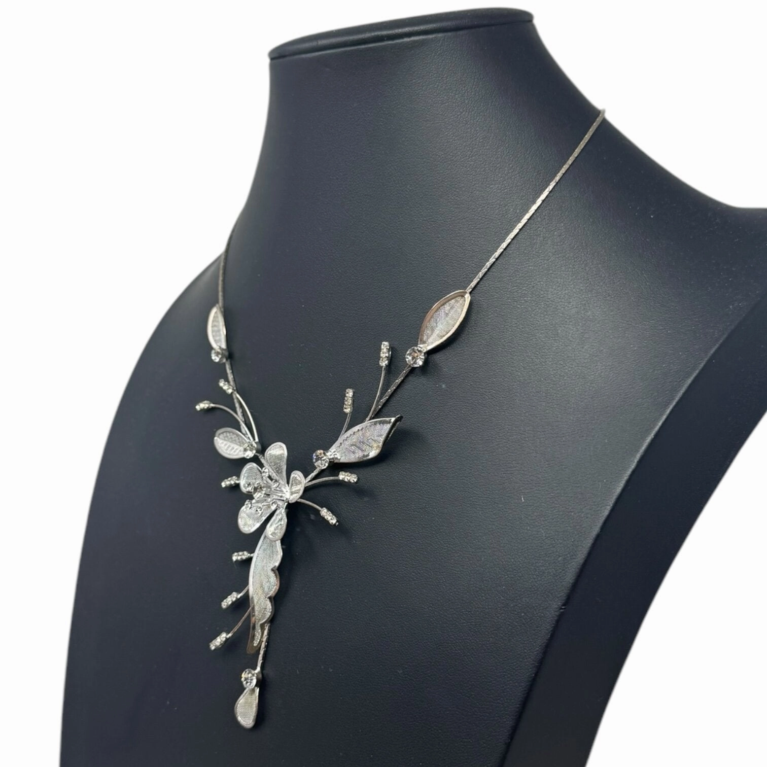 Floral Necklace Silver By Rosemarie Collections