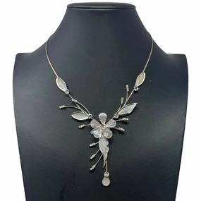 Floral Necklace Silver By Rosemarie Collections