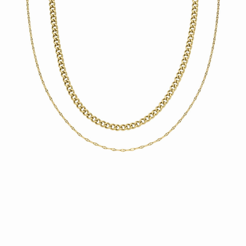 Fossil Yellow Gold Plated Stainless Steel Chain Set