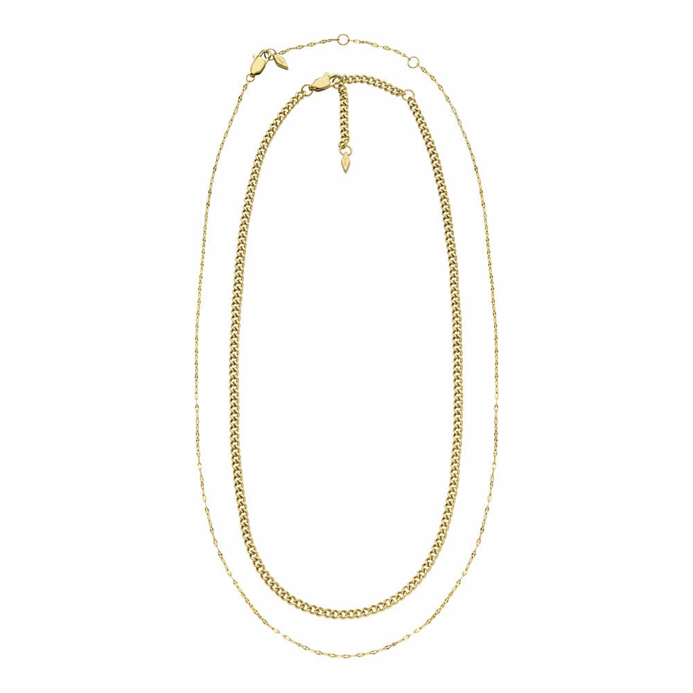 Fossil Yellow Gold Plated Stainless Steel Chain Set