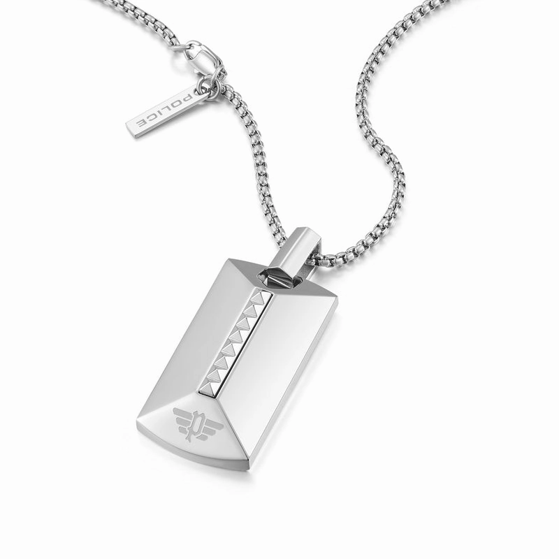 Geometric Metal Necklace By Police For Men