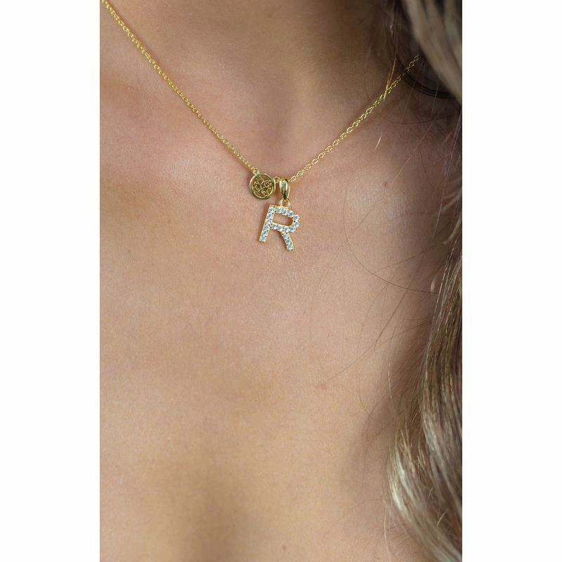 Georgini Luxury Letters R Initial Pendant - Gold