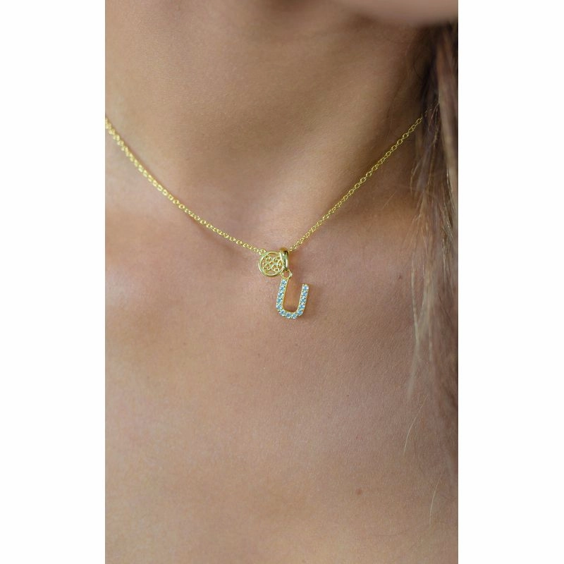 Georgini Luxury Letters U Initial Pendant - Gold