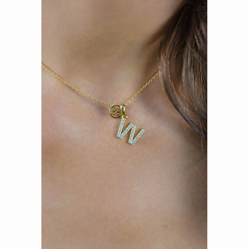 Georgini Luxury Letters W Initial Pendant - Gold