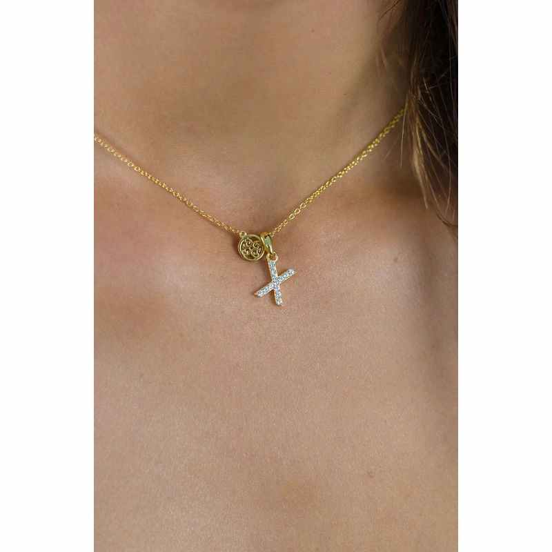 Georgini Luxury Letters X Initial Pendant - Gold