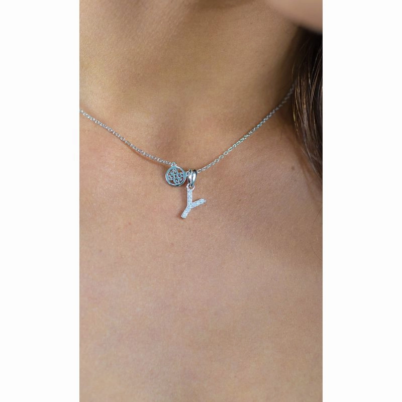 Georgini Luxury Letters Y Initial Pendant - Silver