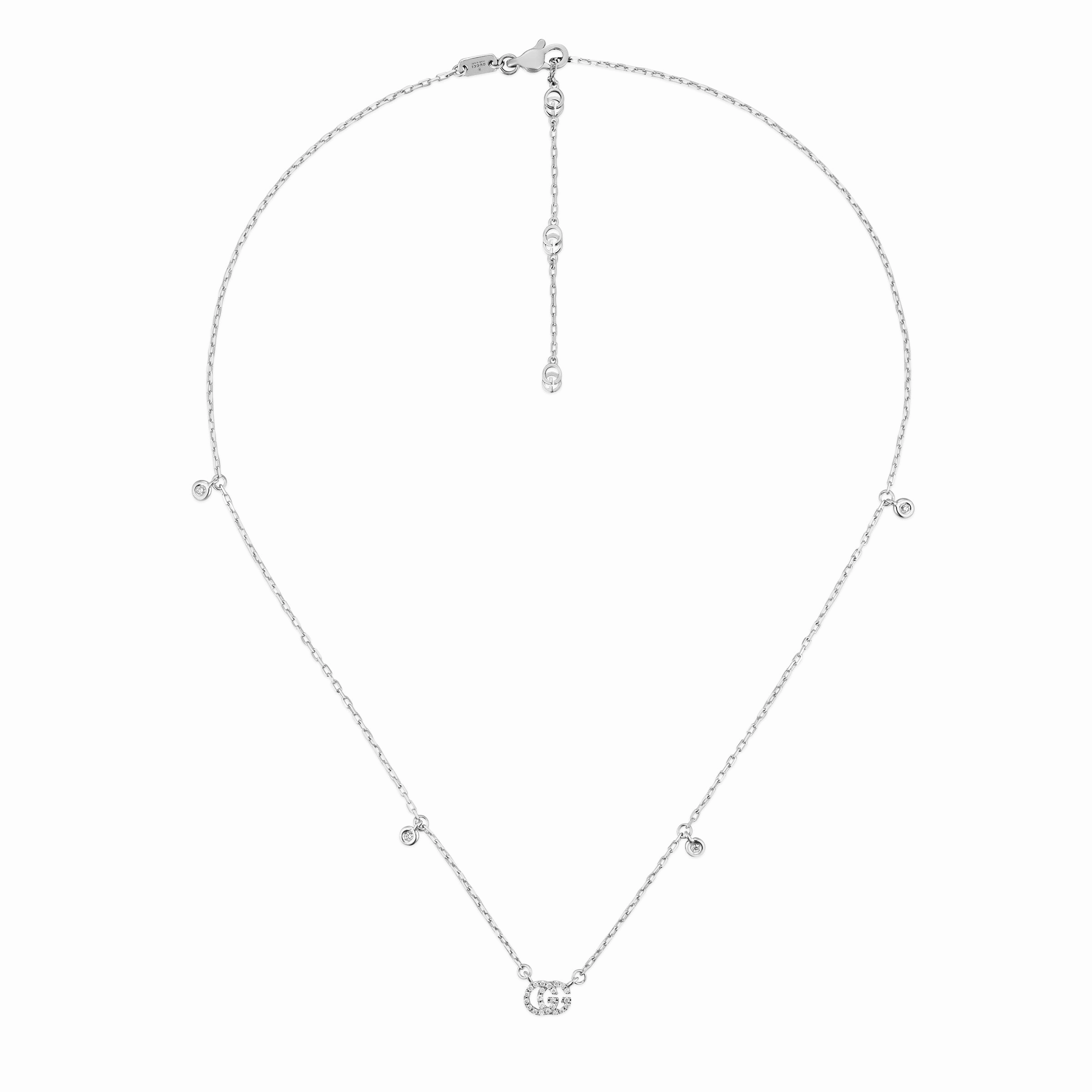 GG RUNNING DIAMOND NECKLACE IN WHITE GOLD