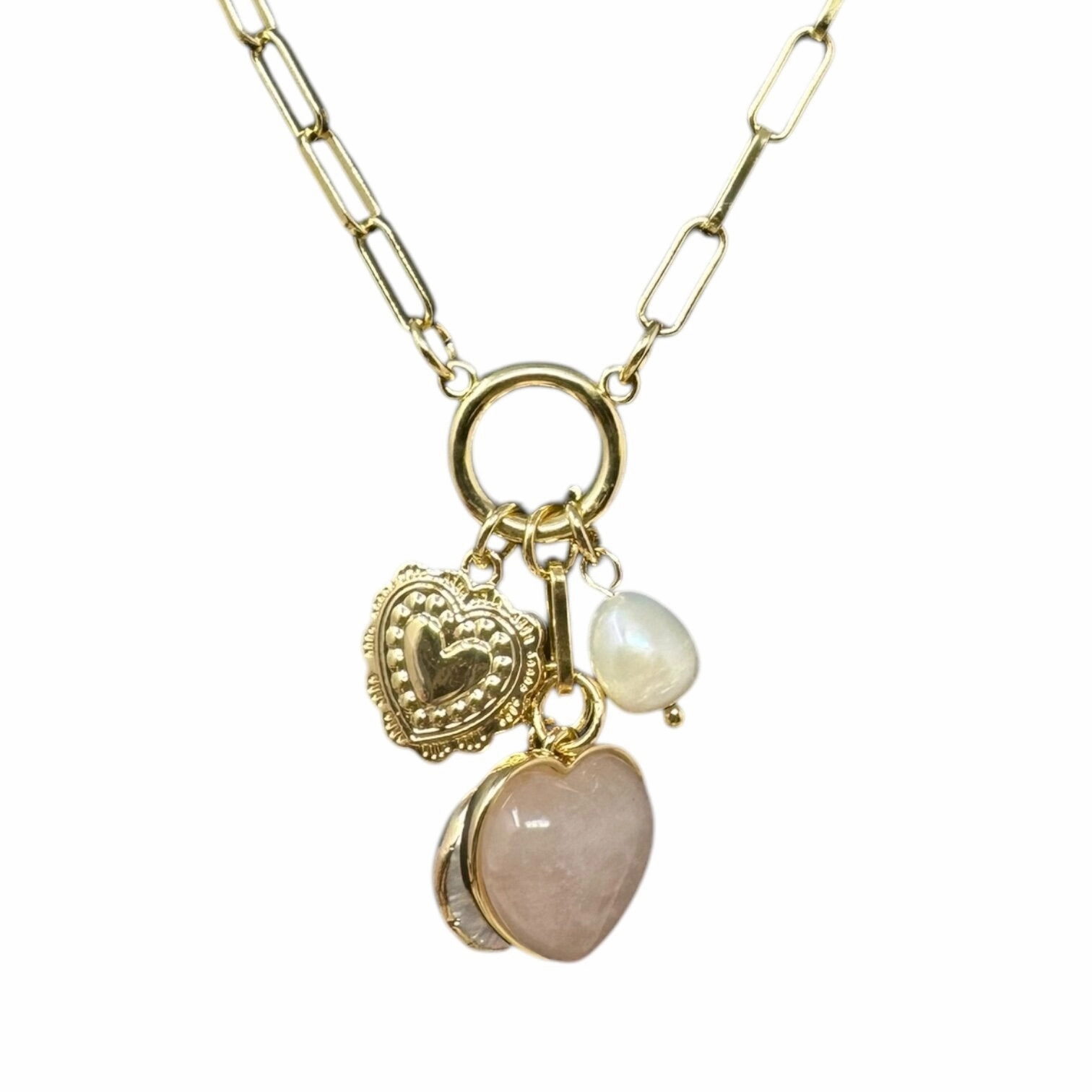Gold Heart Charm Necklace Unbranded