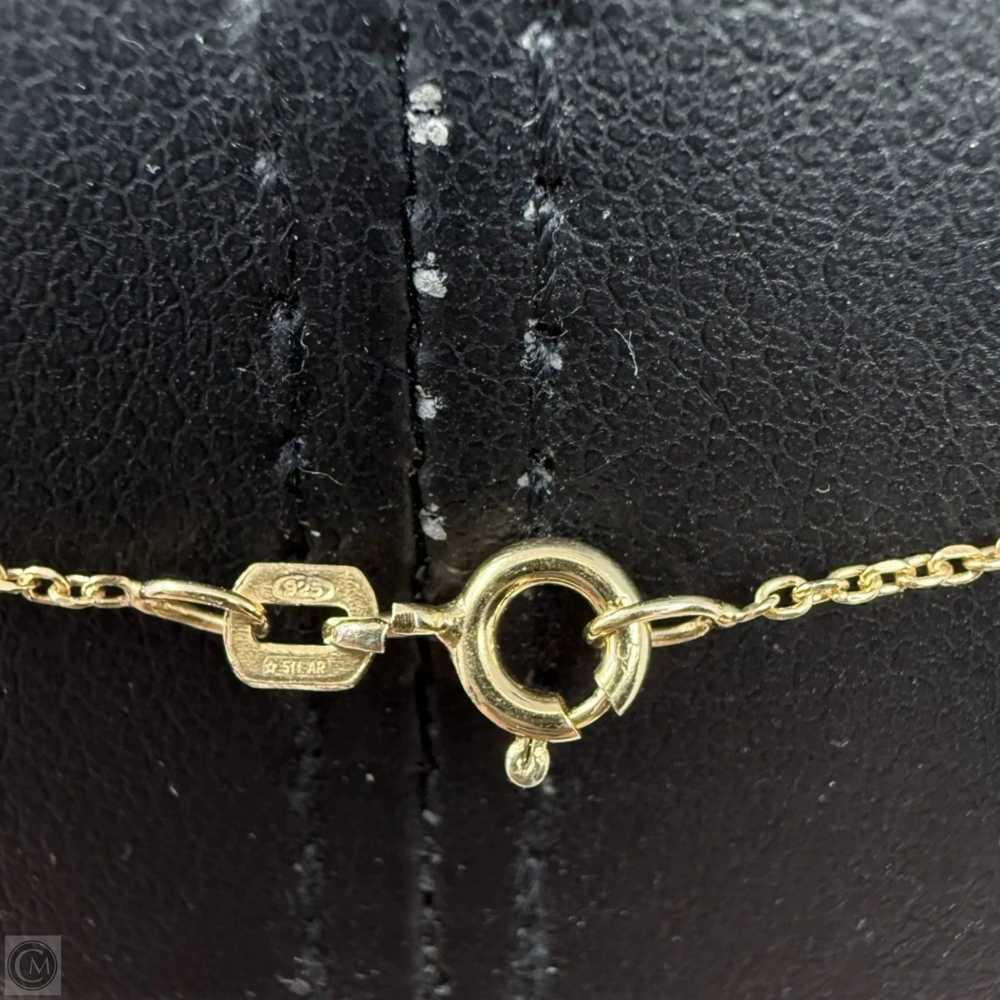 Gold Over Sterling & Crystal Christmas Tree Necklace By Unbranded