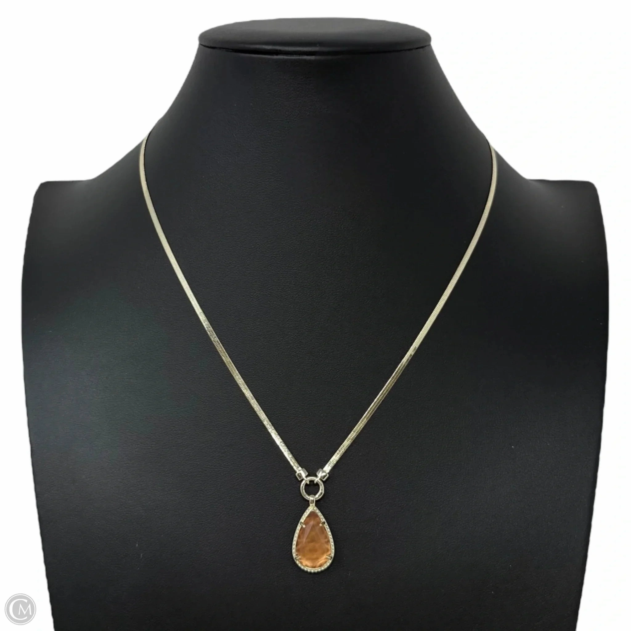 Gold Plated Kiri Coral Tear Drop Necklace By Kendra Scott