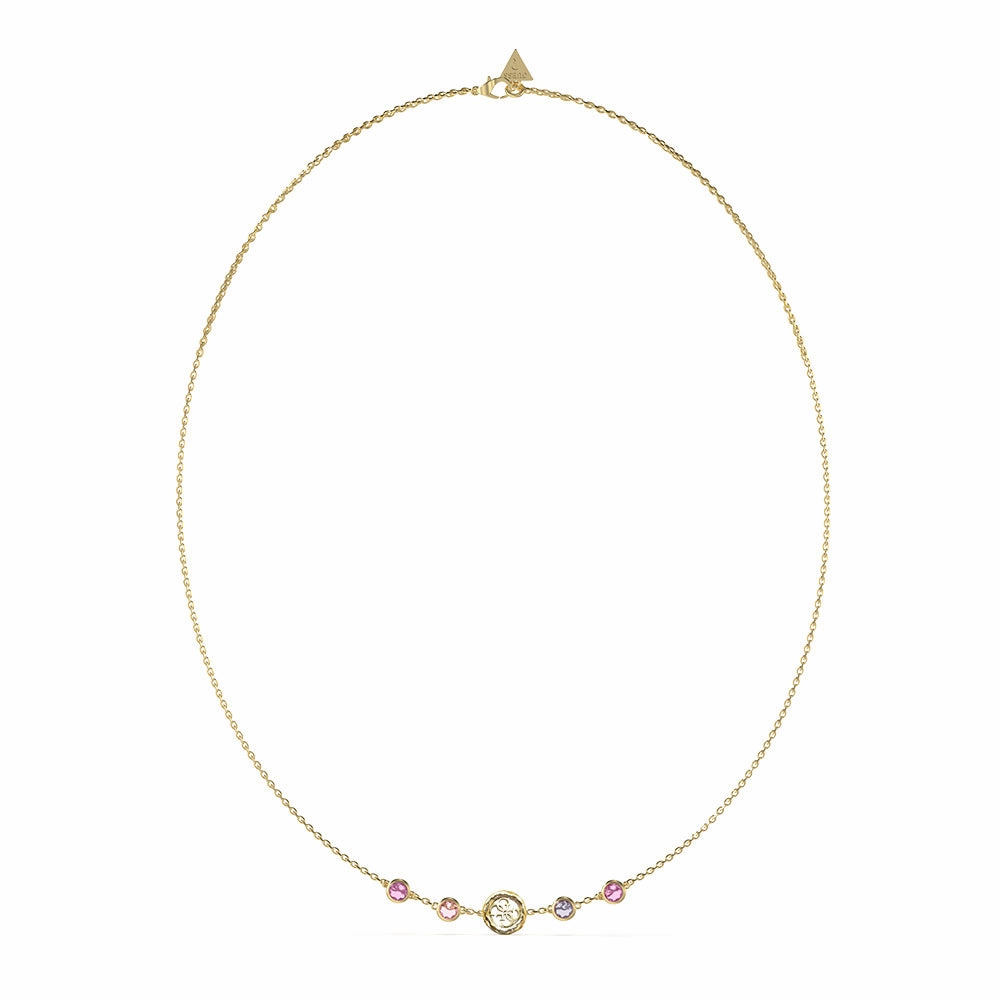 Guess Gold-Plated Stainless-Steel Crystals And 4G Charms 16-18" Chain