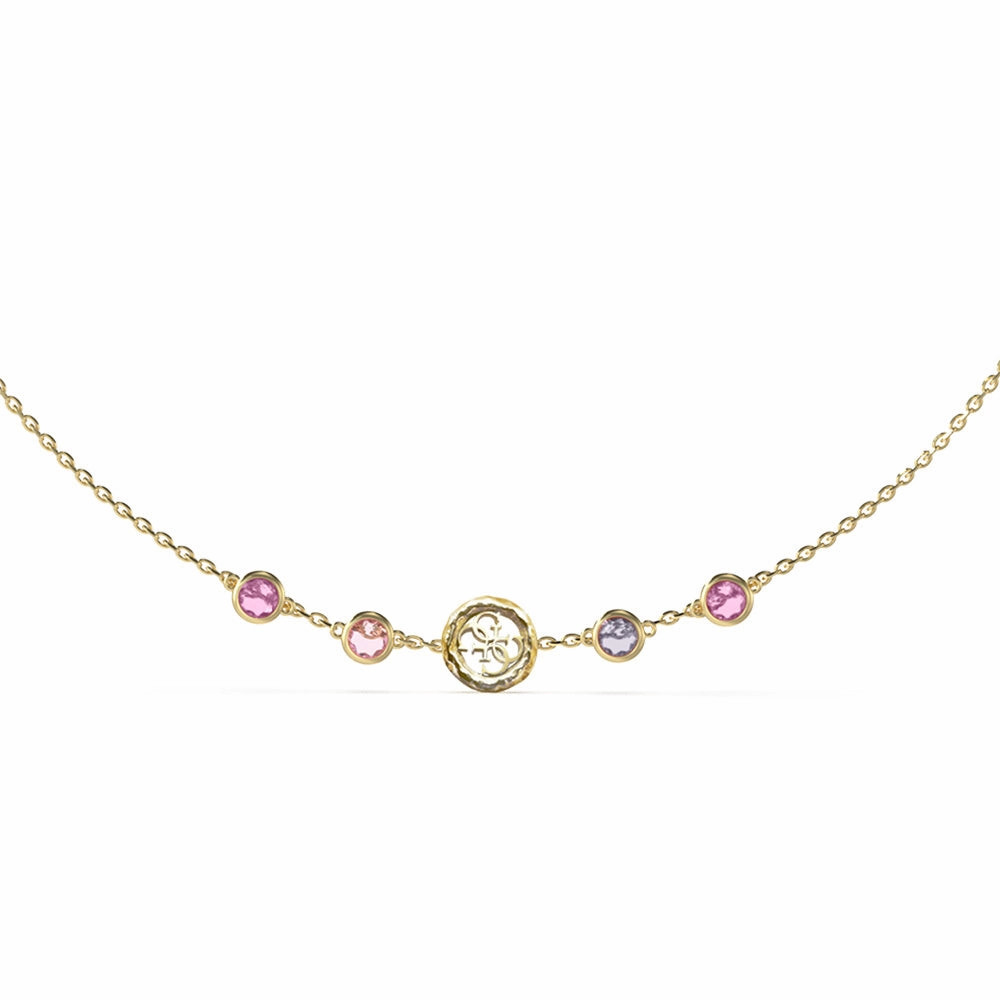 Guess Gold-Plated Stainless-Steel Crystals And 4G Charms 16-18" Chain