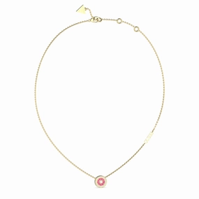 Guess Gold-Plated Stainless-Steel Fuchsia Love Mini 16-18" Chain