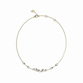 Guess Gold Plated Stainless Steel Multi Crystal 16-18" Chain
