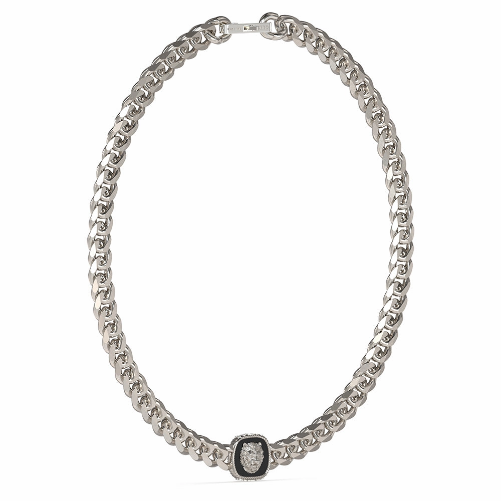 Guess Men's Jewellery Stainless Steel Lion 18mm Coin 21" Chain