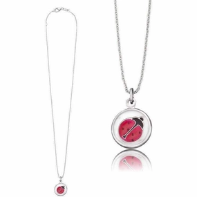 Herzengel Necklace with Glass Lens Ladybug Symbol (Luck)