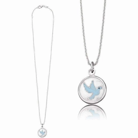 Herzengel Necklace with Glass Lens Pigeon Symbol (Peace)